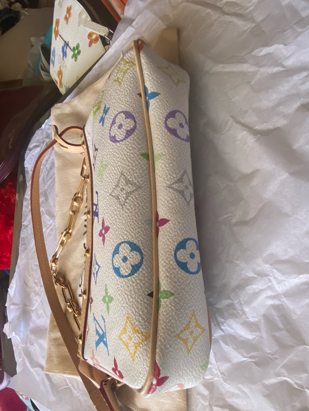 Authentic new LV X TM Monogram Multicolor Pochette Accessories White - Picture 14 of 14